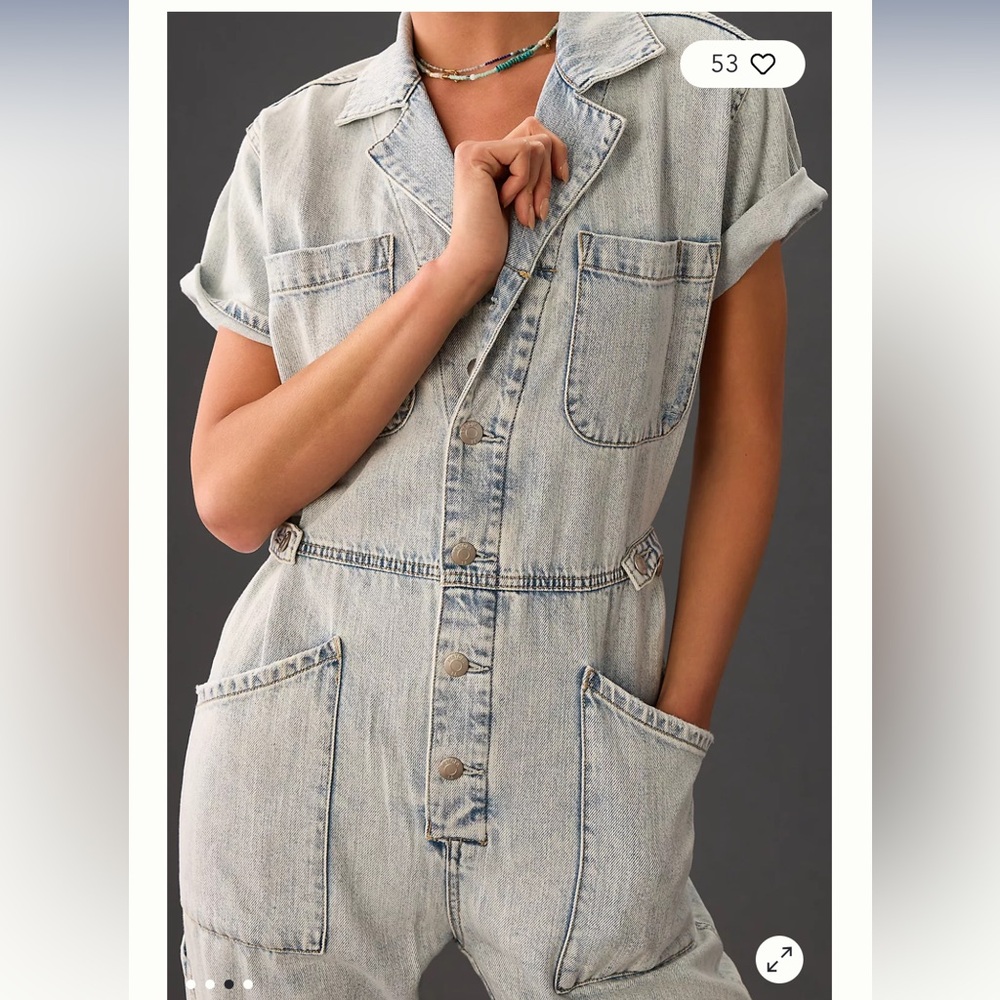 NEW Pistola Grover Short-Sleeve Jumpsuit, Size Large but fits like a medium